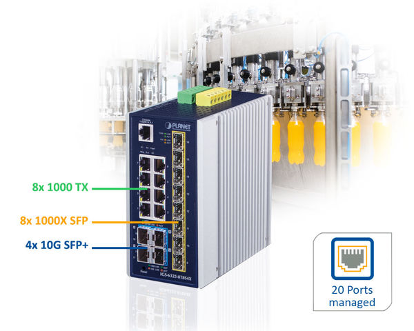 IGS-6325-8T8S4X-20-Port LWL Ethernet Switch mit 10G SFP+
