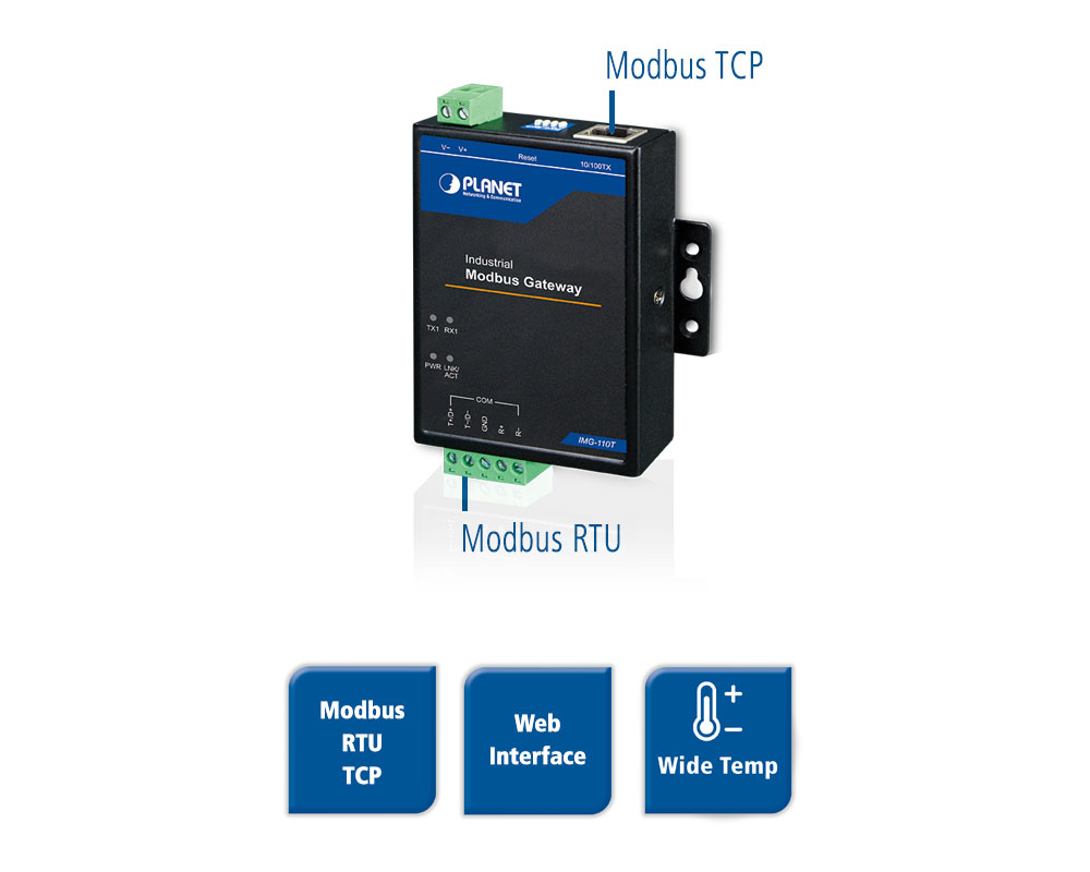 IMG-110T Modbus TCP nach Modbus RTU Gateway